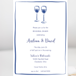 cocktail party invitation with wine glasses