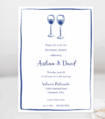 cocktail party invitation with wine glasses