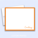 orange border note cards personalized
