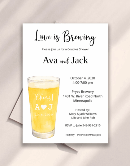 beer couples shower invite