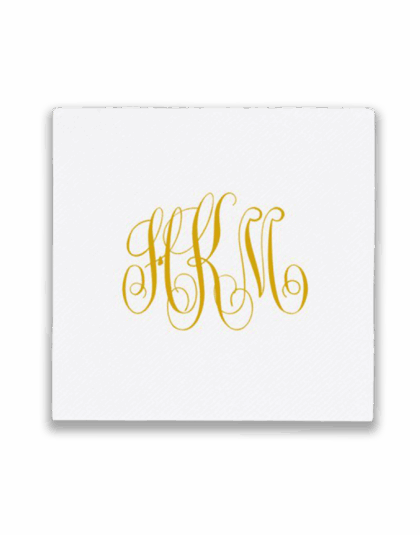 monogram cocktail napkins