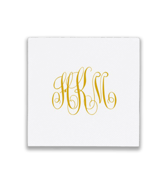 monogram cocktail napkins
