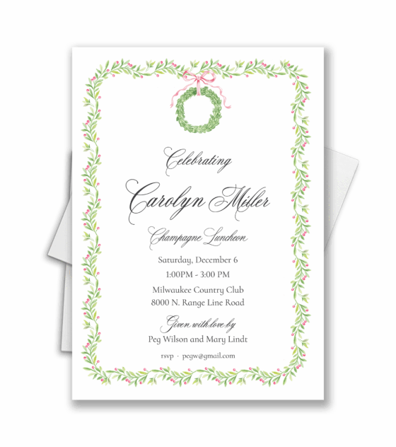 holiday bridal shower invitation