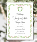pink bow wreath invitation