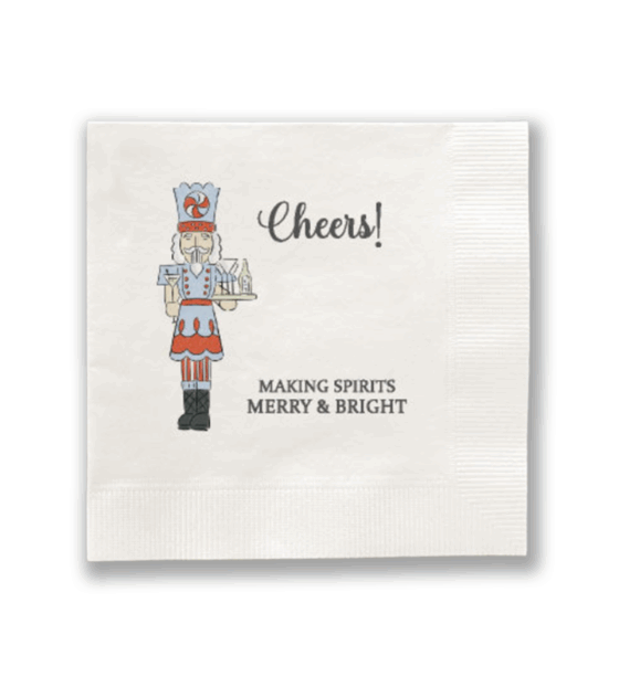 “Cheers!” Personalized Holiday Cocktail Napkins – Custom Party Napkins • Set of 100