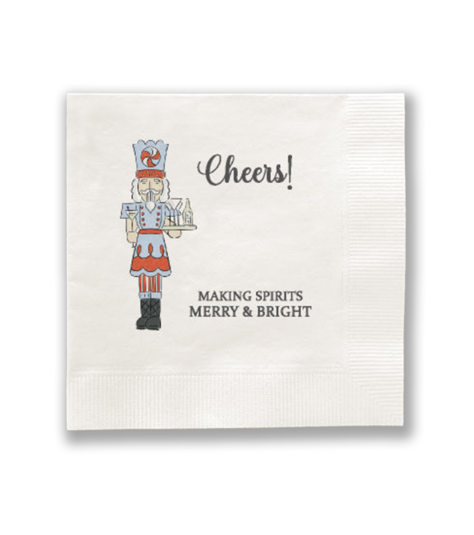 making-spirits-bright-holiday-napkins “Cheers!” Personalized Holiday Cocktail Napkins – Custom Party Napkins • Set of 100