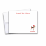 personalized note card with christmas dog