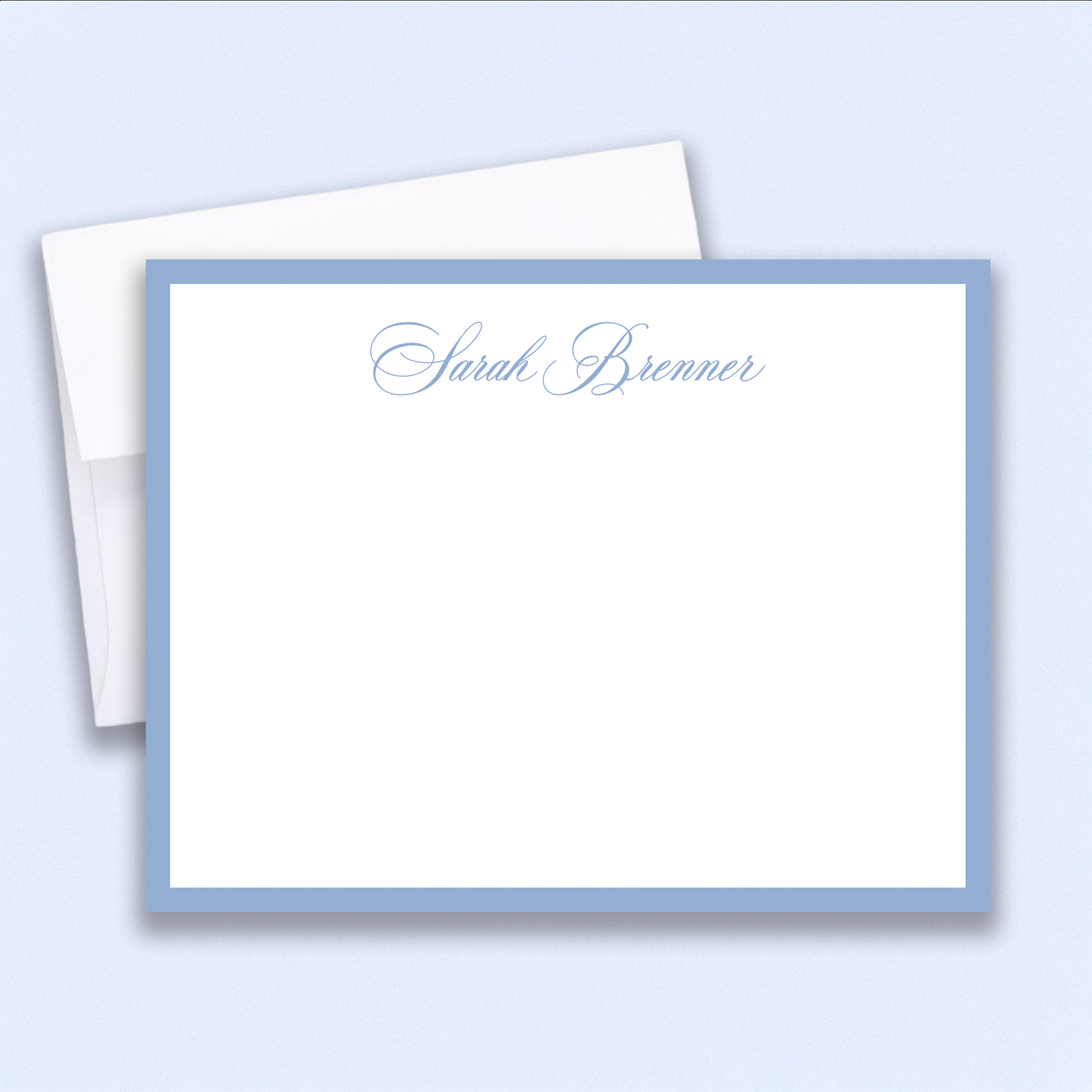 Elegant Personalized Note Cards Classic Script Flat Stationery