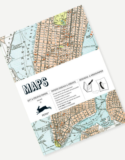 Maps wrapping paper book