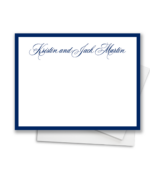 Classic Script Flat Note Cards for couples