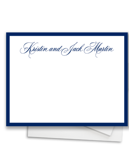 Classic Script Flat Note Cards for couples