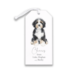 bernadoodle gift tag personalzied with family name