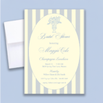 Blue Stripe Bridal Shower Invitation Champagne Luncheon / Bridal Brunch - Image 6