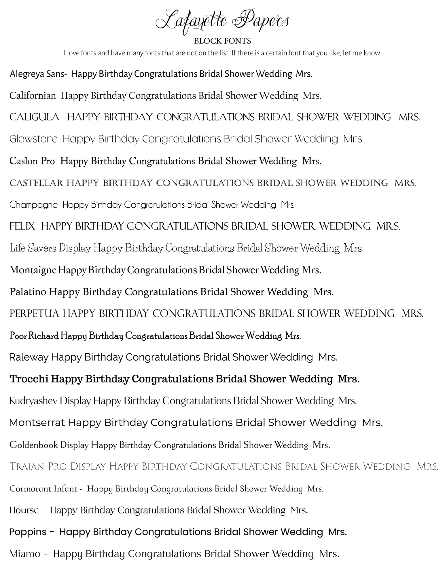 Lafayette Papers Block Fonts