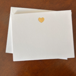 foil note card set with gold heart