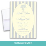 Blue Stripe Bridal Shower Invitation Champagne Luncheon / Bridal Brunch - Image 4