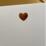 gold foil heart note card