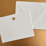 valentine note card with gold heart