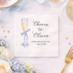blue bridal shower cocktail napkins