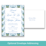 Shower invitations with return address printing and envelope addressing
