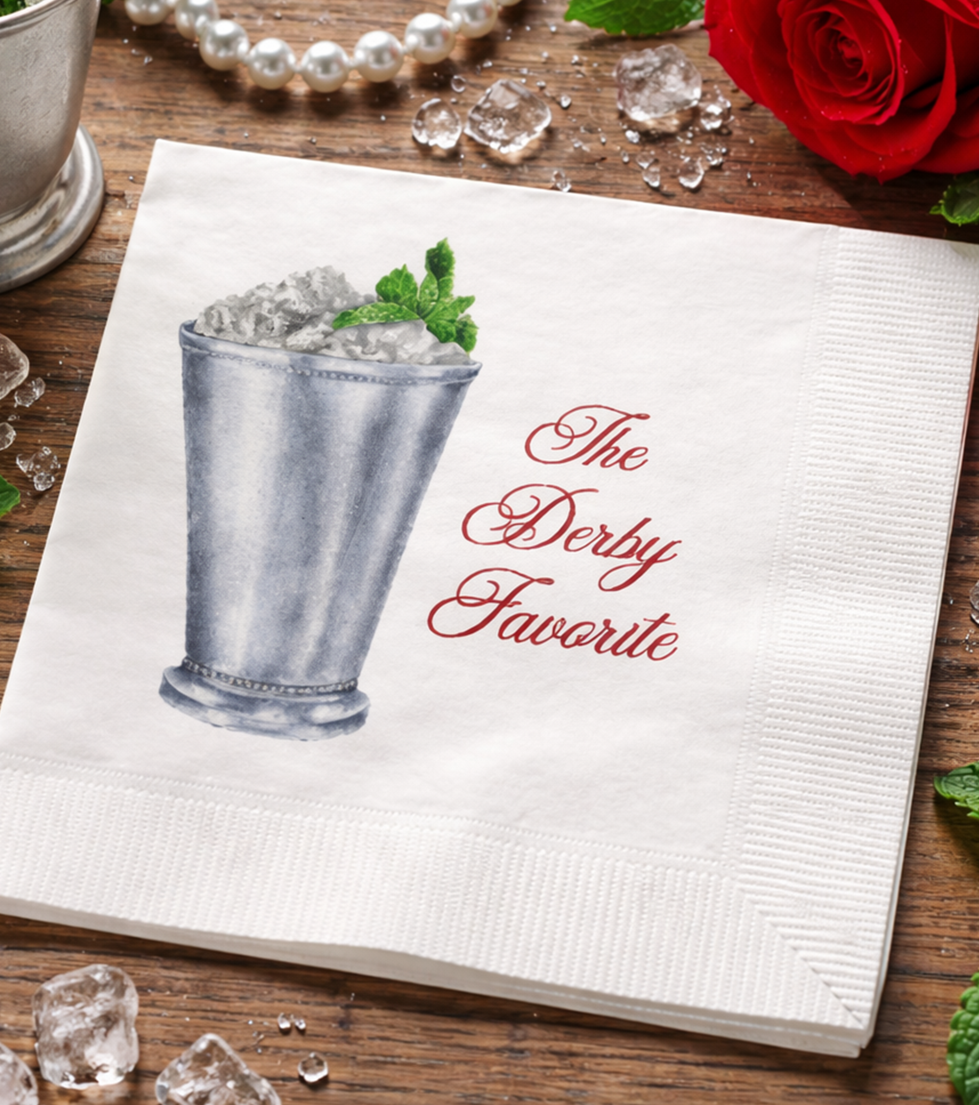 derby-party-cocktail-napkins-mint-julep mint julep cocktail napkins