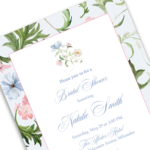 French Blue Floral Bridal Shower Invitation | Elegant Garden Shower Invite - Image 4