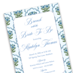 french blue block print invitation