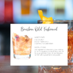 bourbon old fashioned recipe card printed on card stock