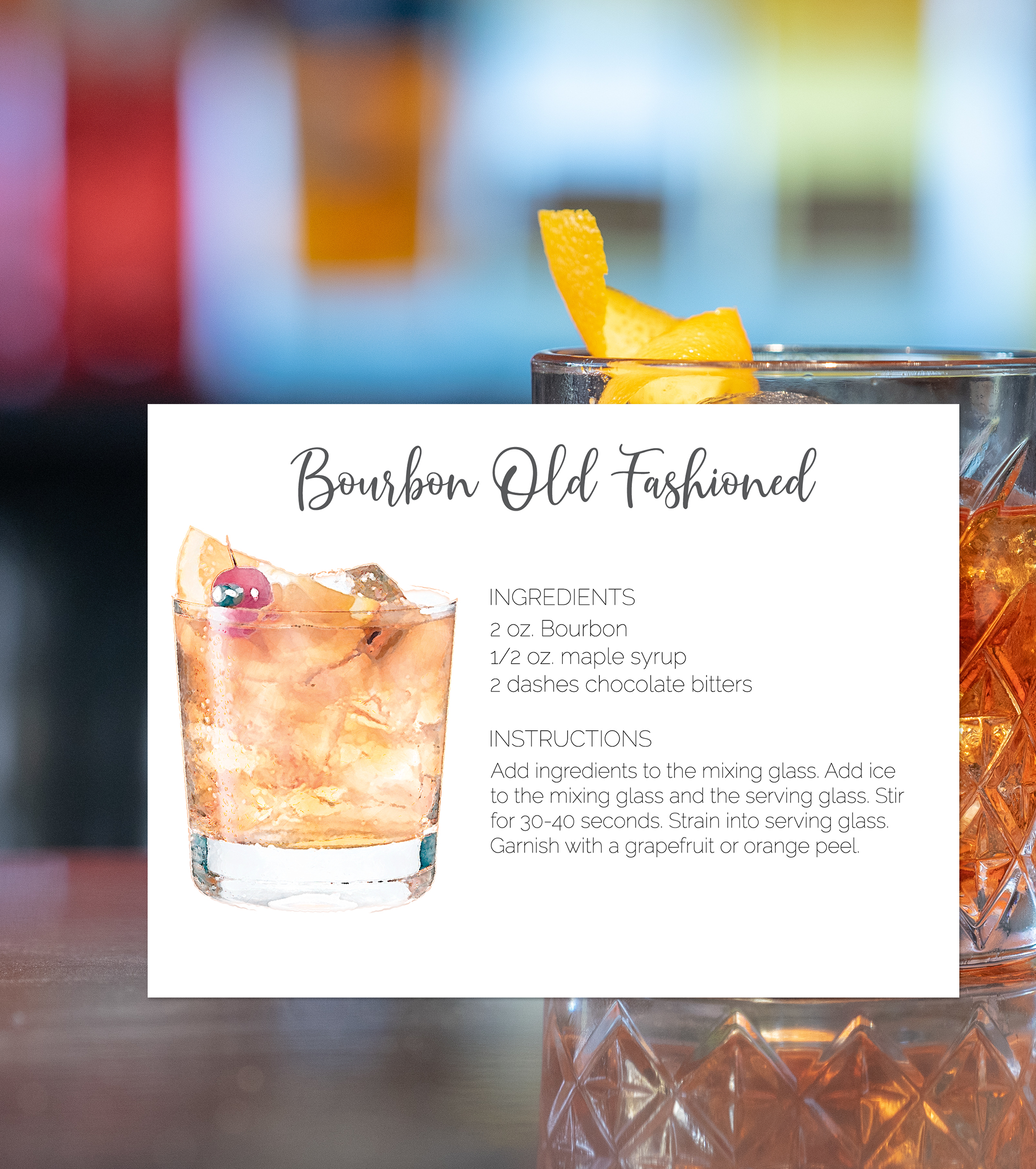 old-fashioned-recipe-card-1.webp bourbon old fashioned recipe card printed on card stock