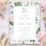 Blue Floral Invitation