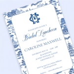 Blue Chinoiserie Bridal Shower Invitation with Initials - Image 7