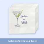 martini cocktail napkins for couples shower