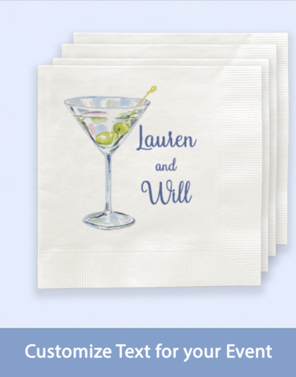 martini cocktail napkins for couples shower