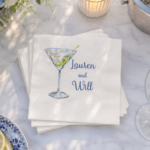 martini cocktail napkins for engagement party