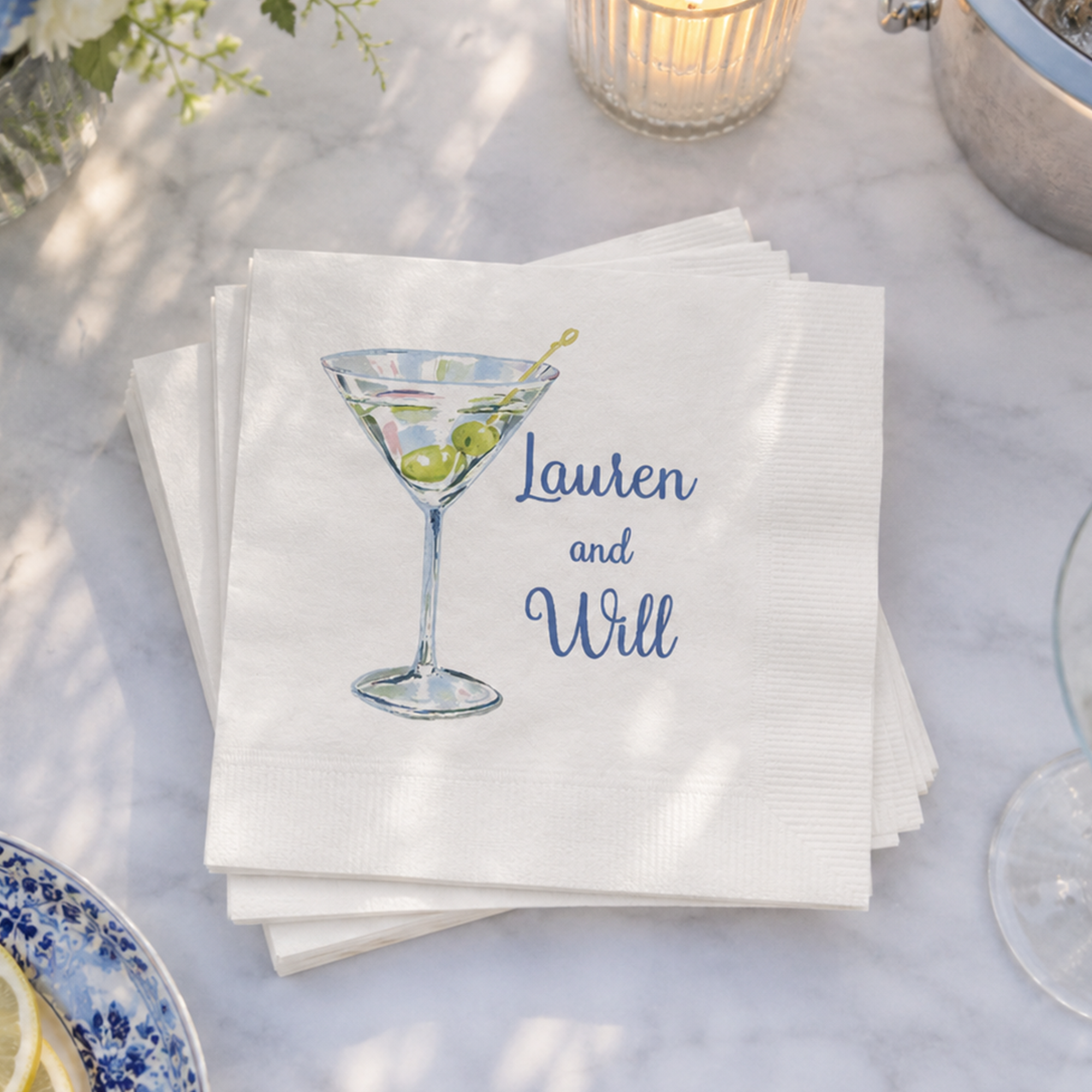 martini-glass-napkins-engagement-party martini cocktail napkins for engagement party