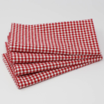 Red gingham cloth napkins set of 4