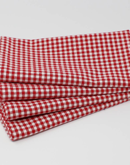 Red gingham cloth napkins set of 4