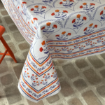 Red white and blue french inspired cloth tablecloth
