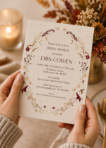Fall Wildflowers bridal shower invite with warm seasonal details