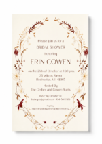 Fall Wildflowers Bridal Shower Invitation with watercolor autumn floral design