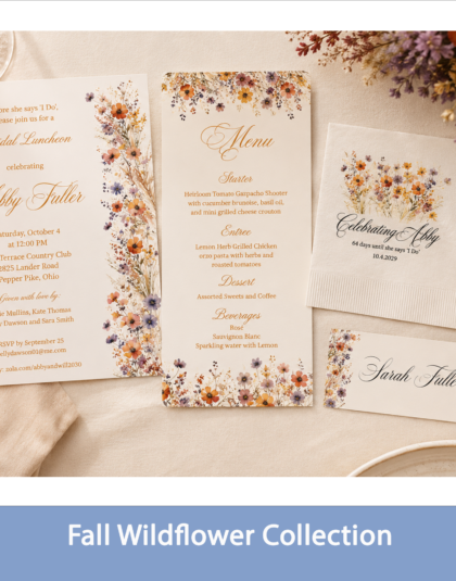 fall wildflower invitation collection