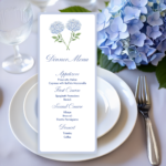 hydrangea menu card