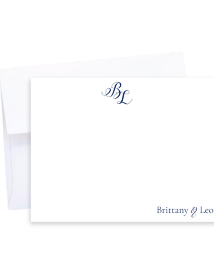 couples initial personalized note cards