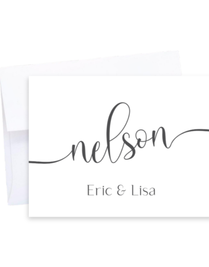 family name personalized note cards
