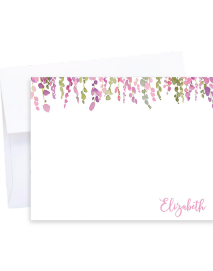 floral personalized note cards