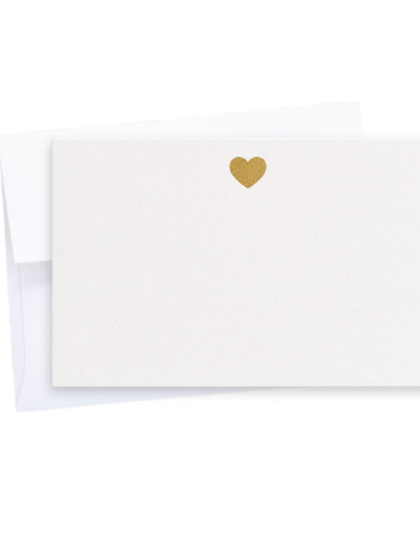 gold foil heart personalized note card