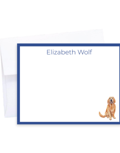golden retriever personalized note cards