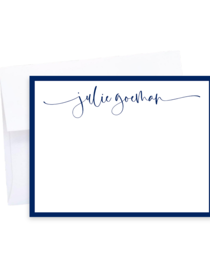 modern script personalized note cards