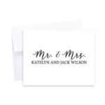 mr. and mrs. personalized note cards