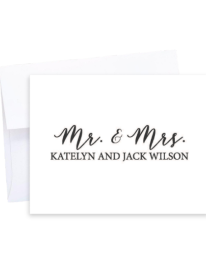 mr. and mrs. personalized note cards